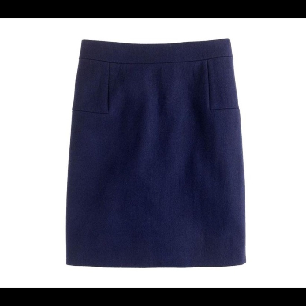 Jcrew Navy Classic Mini Felted Wool Miniskirt - Picture 3 of 3